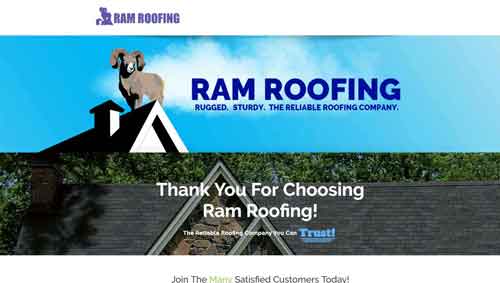 Ram Roofing website